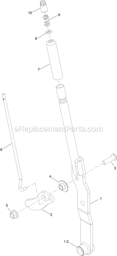 Height Of Cut Lever Assembly Diagram and Parts List for STS651GKA48400 (406294345-408644345)(2020) Exmark Lawn Mower