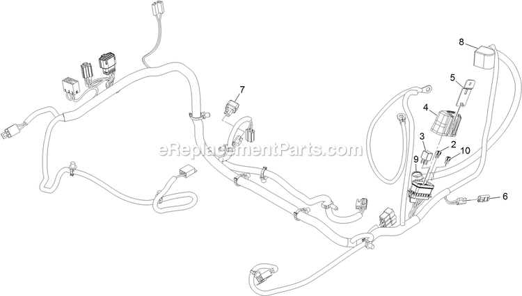 Harness Assembly Diagram and Parts List for RAE708GEM52300 (404314159-406294344)(2019) Exmark Lawn Mower