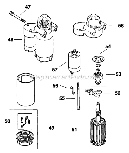 Starting System (7) Diagram and Parts List for TT3614KC (160000-169999)(1998) Exmark Lawn Mower