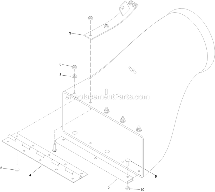 Discharge Tube Assembly Diagram and Parts List for NVS640CKC42000 (315000000-315999999)(2015) Exmark Lawn Mower
