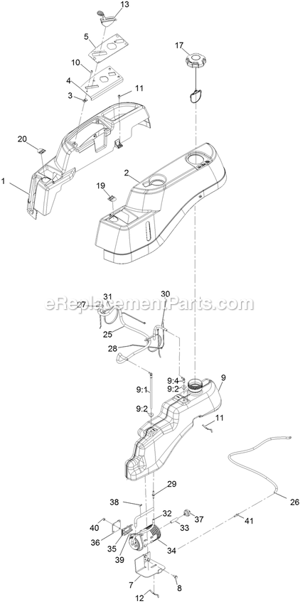 Fuel Assembly Diagram and Parts List for QTS452CEM34200 (400000000-402082299)(2017) Exmark Lawn Mower