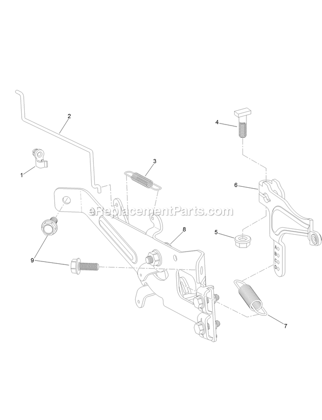 Governor Control Assembly Engine Assembly Diagram and Parts List for QTS708GEM50200 (315000000-315999999)(2015) Exmark Lawn Mower