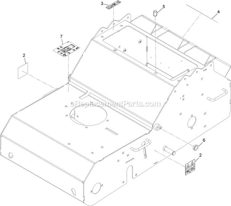 Frame Assembly With Decals Diagram and Parts List for ARS180CKA21000 (315000000-315999999)(2015) Exmark Aerator
