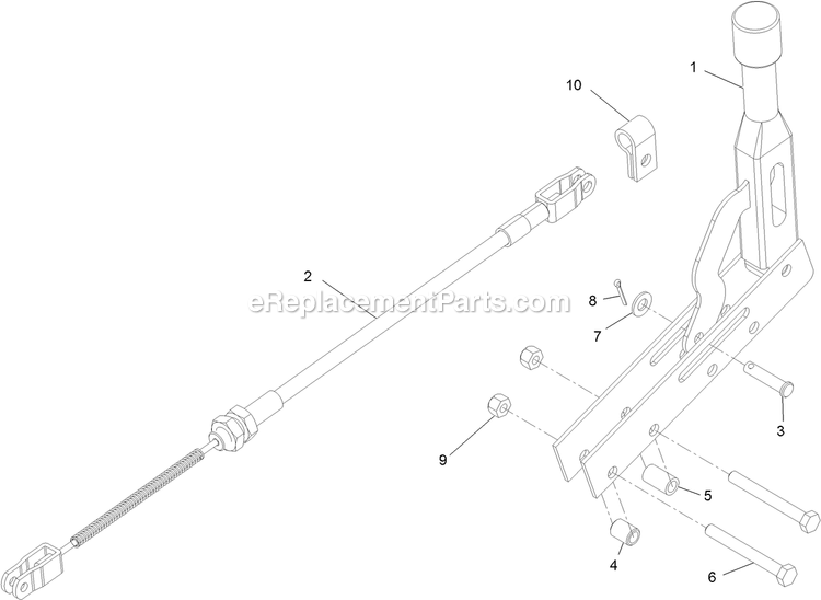 Brake Lever Assembly Diagram and Parts List for SG390HN (312000000-312999999)(2012) Exmark Lawn Tractor Accessories