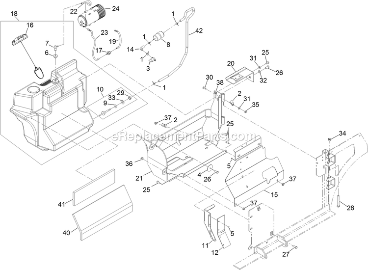 Fuel Assembly Diagram and Parts List for NV730EKC (312000000-312999999)(2012) Exmark Lawn Mower