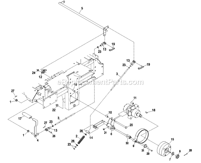 Park Brake Group Diagram and Parts List for LAS25KC604B (670000-719999)(2007) Exmark Lawn Mower
