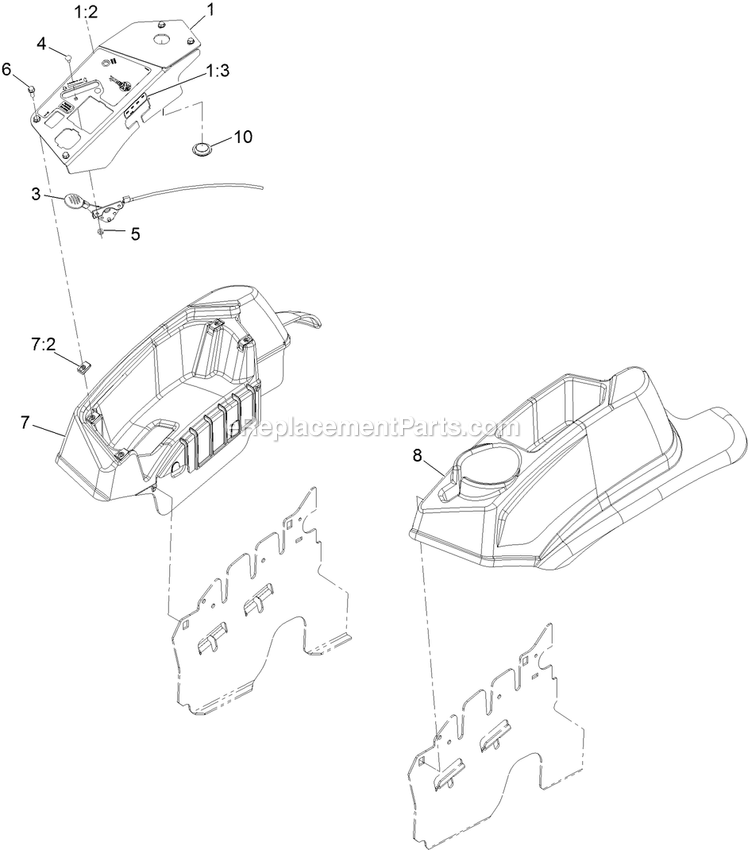 Controls Assembly Diagram and Parts List for LZS749EKC724 (312000000-312999999)(2012) Exmark Lawn Mower