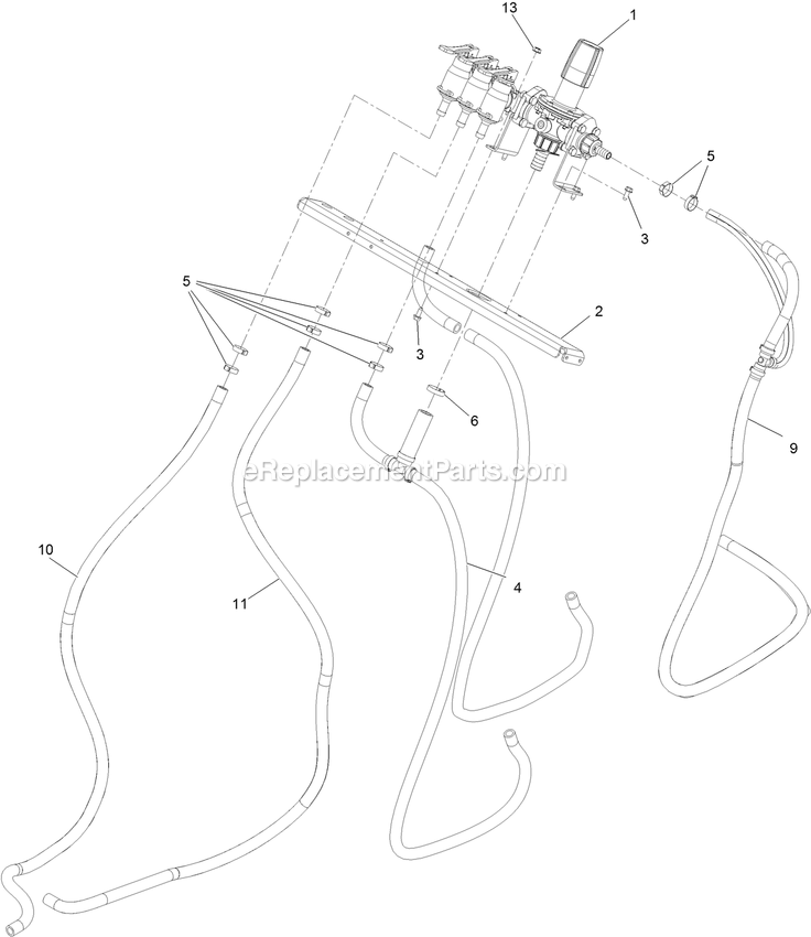 Control Valve Manifold Assembly (1) Diagram and Parts List for SSS270CSB00000 (315000000-315999999)(2015) Exmark Sprayer