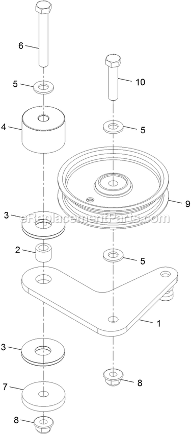 Pump Idler Assembly Diagram and Parts List for VTX651KA484 (313000000-313999999)(2013) Exmark Lawn Mower