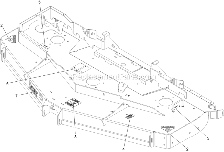 Deck With Decals Assembly (1) Diagram and Parts List for LZDS902K72RD (314000000-314999999)(2014) Exmark Lawn Mower