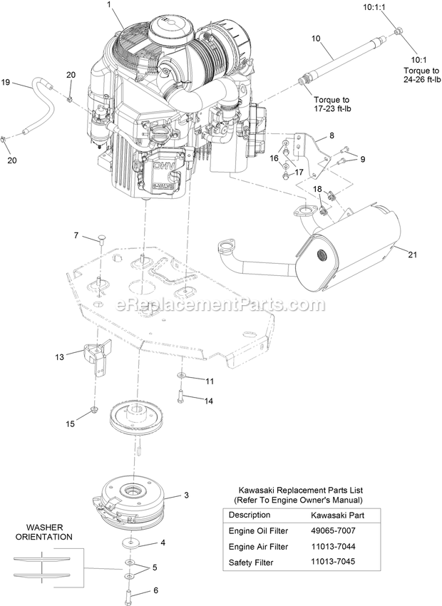 Engine Assembly Diagram and Parts List for LZX921GKA72600 (400000000-402082299)(2017) Exmark Lawn Mower