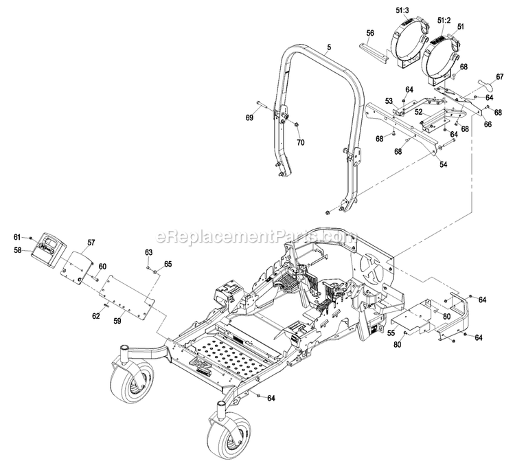 Mainframe Group (2) Diagram and Parts List for LZAS29KA724LP (850000-919999)(2010) Exmark Lawn Mower