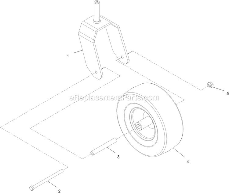 Caster Fork Assembly Diagram and Parts List for RAE702GEM44300 (406294345-408644345)(2020) Exmark Lawn Mower