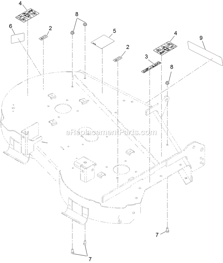 42 Inch Deck Assembly (2) Diagram and Parts List for QTS691KA422 (314000000-314999999)(2014) Exmark Lawn Mower