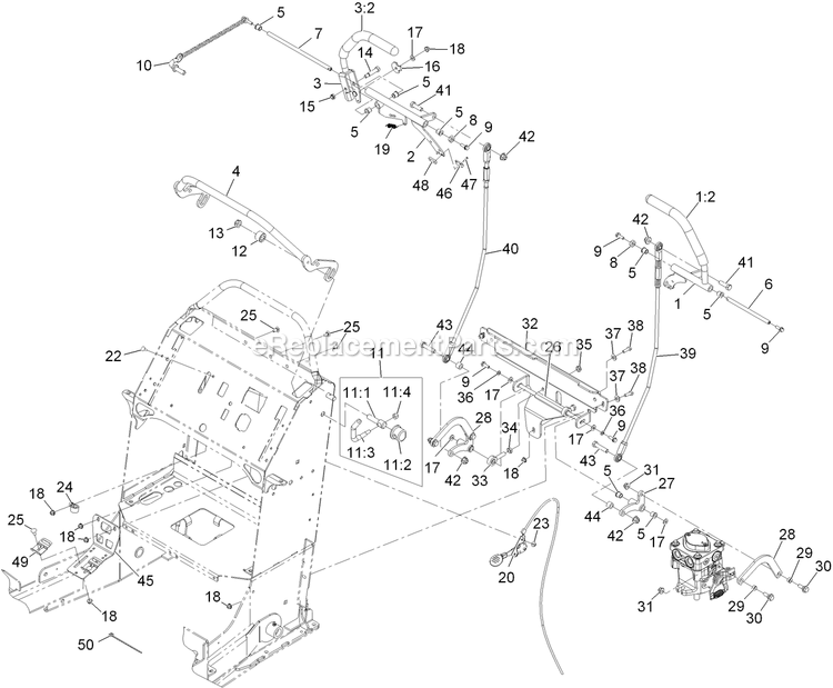 Control Assembly Diagram and Parts List for VT25EKC524 (920000-999999)(2011) Exmark Lawn Mower