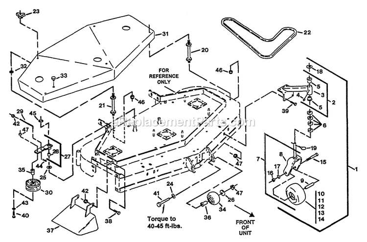 Mower Deck (4) Diagram and Parts List for M36-14K-5E (115000-129999)(1996) Exmark Lawn Mower