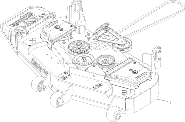 Complete Deck Assembly Diagram and Parts List for LZE600GKA484A2 (315000000-315999999)(2015) Exmark Lawn Mower