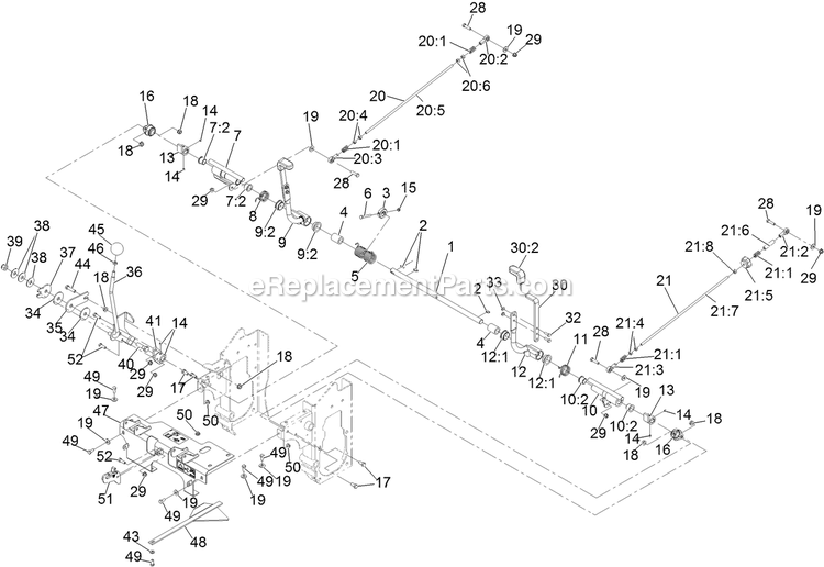 Speed Control Assembly Diagram and Parts List for NVS730AKC48000 (400000000-402082299)(2017) Exmark Lawn Mower