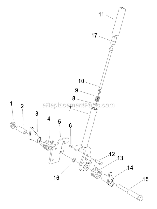 Brake Handle Assembly Diagram and Parts List for LZAS20BV484 (790000-849999)(2009) Exmark Lawn Mower