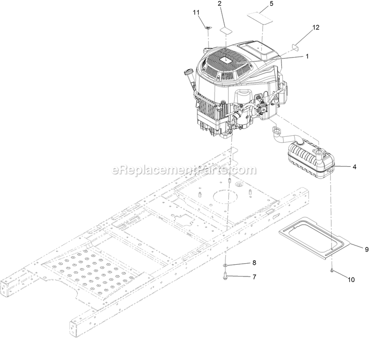 Engine Assembly Diagram and Parts List for QTS708GEM50200 (315000000-315999999)(2015) Exmark Lawn Mower