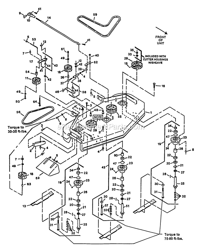Mower Deck (2) Diagram and Parts List for V4815KC (130000-149999)(1997) Exmark Lawn Mower