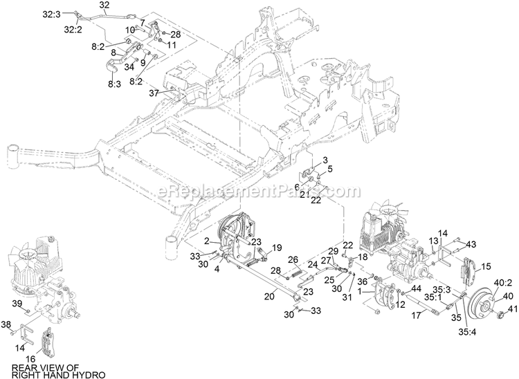 Park Brake Assembly Diagram and Parts List for LZS749AKC604A1 (316000000-316999999)(2016) Exmark Lawn Mower