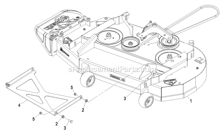 Deck Group (4) Diagram and Parts List for QSP20BV443 (850000-919999)(2010) Exmark Lawn Mower