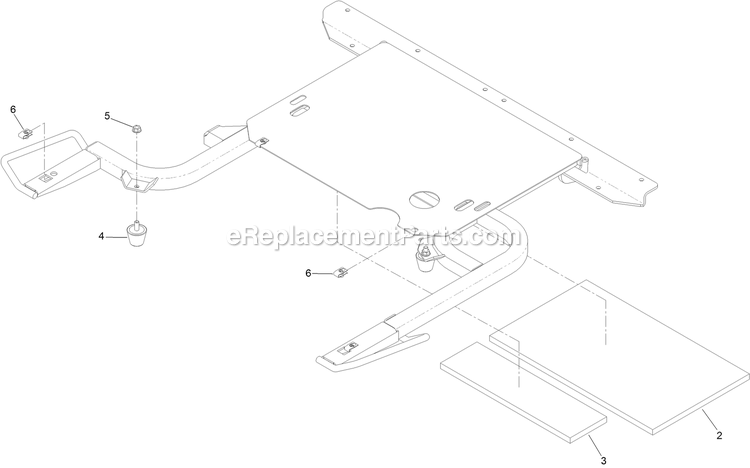 Hopper Frame Assembly Diagram and Parts List for NVS640CKC42000 (315000000-315999999)(2015) Exmark Lawn Mower