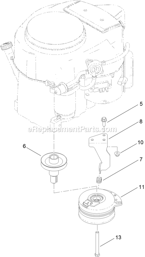Clutch Assembly Diagram and Parts List for QTS691KA422 (314000000-314999999)(2014) Exmark Lawn Mower