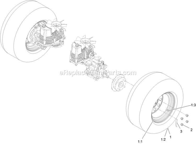 Rear Wheel Assembly Diagram and Parts List for LZS749AKC72400 (316000000-316999999)(2016) Exmark Lawn Mower