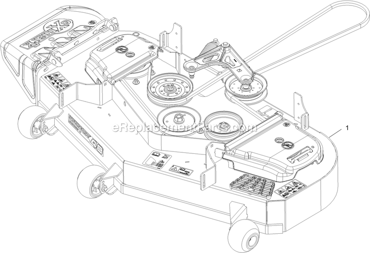 Complete Deck Assembly Diagram and Parts List for RAX691GKA524A3 (402082300-404314158)(2018) Exmark Lawn Mower
