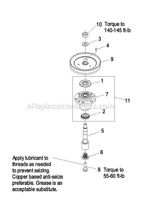 Cutter Housing Assembly (1) Diagram and Parts List for LZAS29KA724LP (850000-919999)(2010) Exmark Lawn Mower