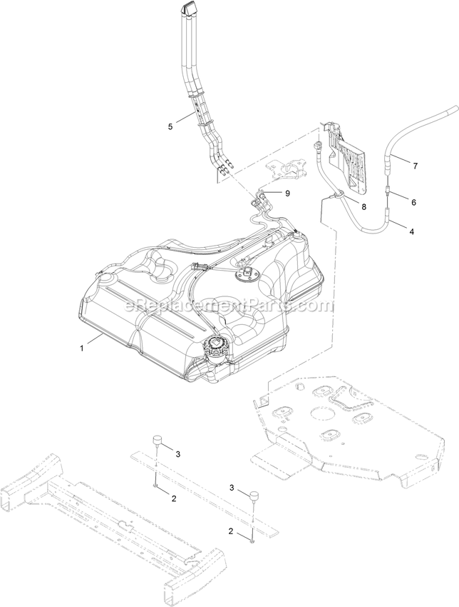 Fuel Assembly Diagram and Parts List for LZX921GKA72600 (400000000-402082299)(2017) Exmark Lawn Mower