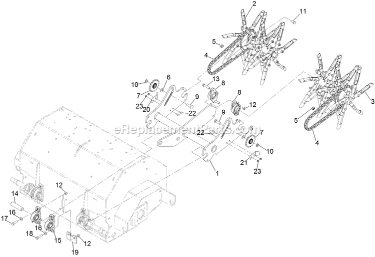 Tine Assembly Diagram and Parts List for ARX481CKA30000 (316000000-399999999)(2016) Exmark Aerator