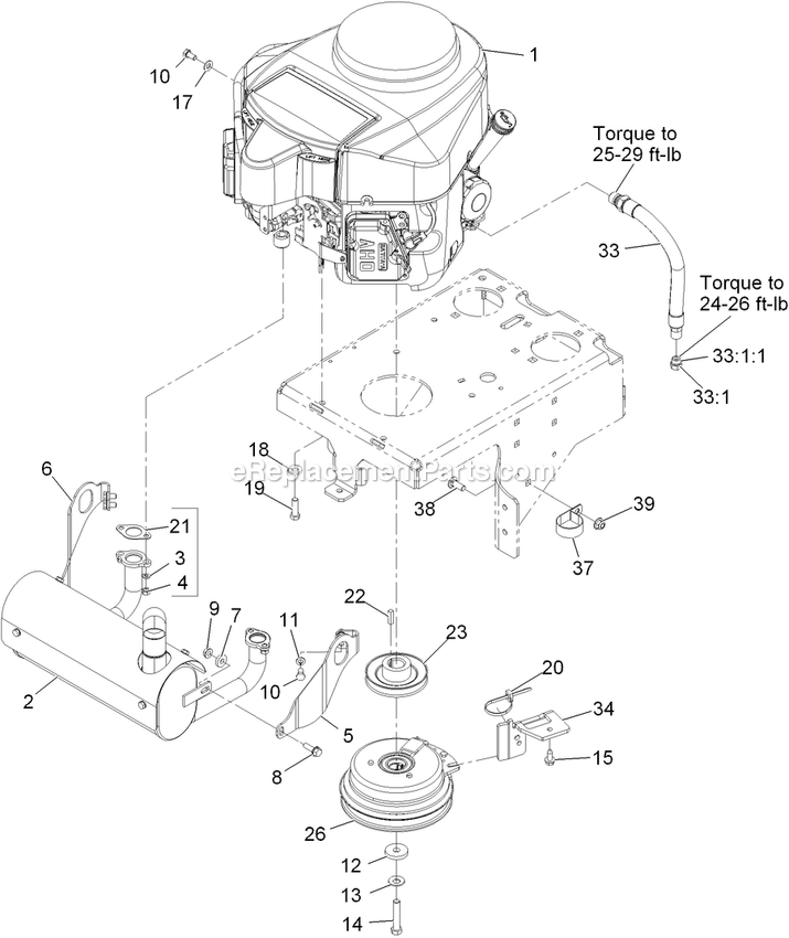 Engine Assembly Diagram and Parts List for VT24KA484CA (920000-999999)(2011) Exmark Lawn Mower