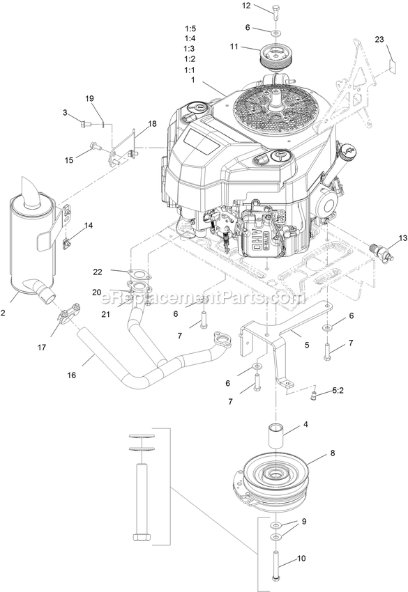 Engine Assembly Diagram and Parts List for STE600CKA32300 (404314159-406294344)(2019) Exmark Lawn Mower