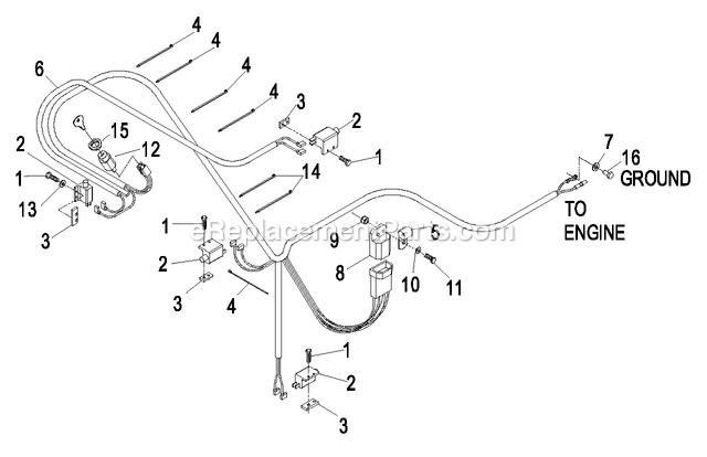 Electrical Group Manual Start Diagram and Parts List for THP20KAE483 (850000-919999)(2010) Exmark Lawn Mower