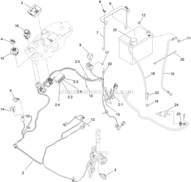 Electrical Assembly Diagram and Parts List for LZE751CKA604A1 (400000000-402082299)(2017) Exmark Lawn Mower