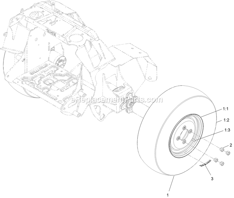 Tire And Wheel Assembly Diagram and Parts List for STE600CKA32300 (404314159-406294344)(2019) Exmark Lawn Mower