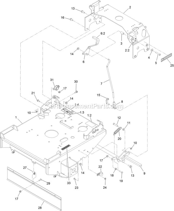 Engine Deck Assembly Diagram and Parts List for TTX691CKA60400 (315000000-315999999)(2015) Exmark Lawn Mower
