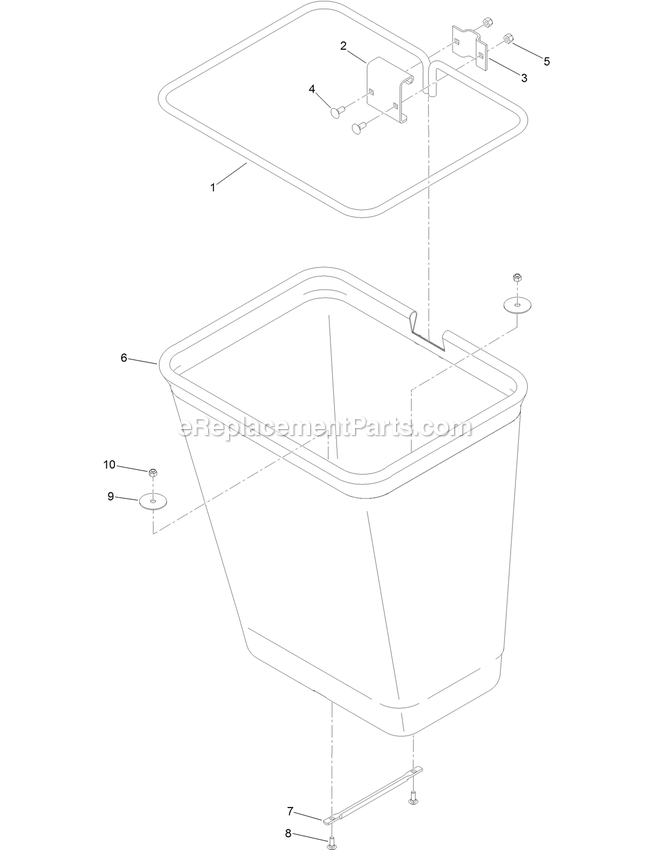 Bag Assembly Diagram and Parts List for 126-8680 (406294345-408644345)(2020) Exmark Lawn Tractor Accessories