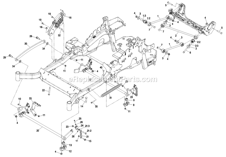 Deck Support Group (1) Diagram and Parts List for LZAS29KA724LP (850000-919999)(2010) Exmark Lawn Mower