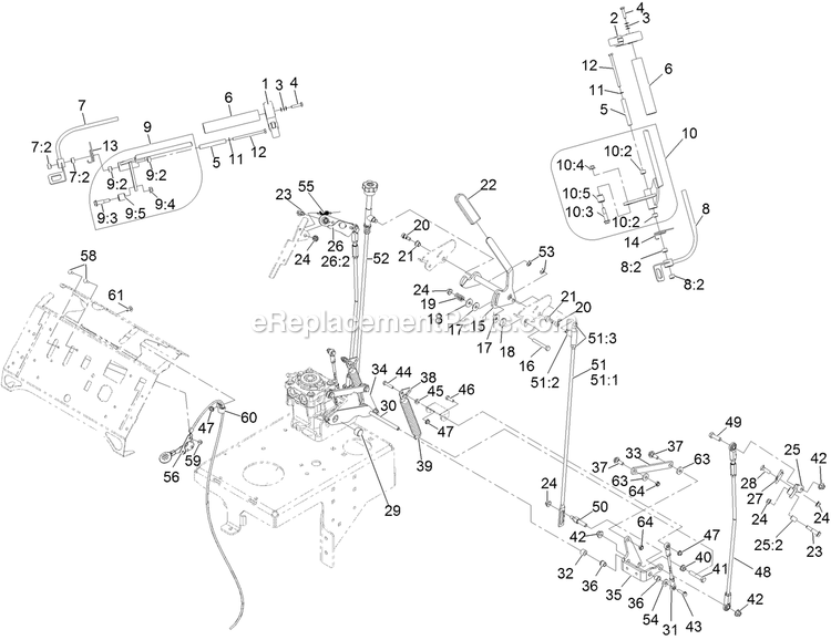 Control Assembly Diagram and Parts List for VTX740EKC604 (314000000-314999999)(2014) Exmark Lawn Mower