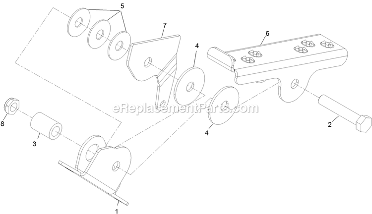Gate Pedal Assembly Diagram and Parts List for 116-8431 2019 Exmark Lawn Tractor Accessories