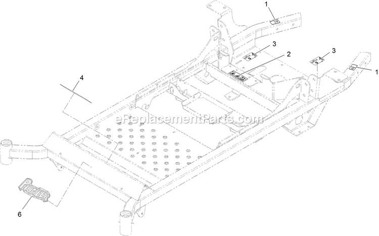 Main Frame With Decals Assembly Diagram and Parts List for PNS710GKC483A4 (315000000-315999999)(2015) Exmark Lawn Mower