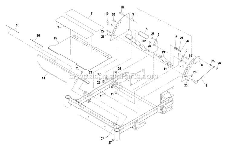 Front Frame Group (2) Diagram and Parts List for LCT4818BV (510000-599999)(2005) Exmark Lawn Mower