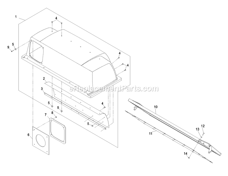 Hood And Screen Assembly Diagram and Parts List for LHPUVD4448 (600000-669999)(2006) Exmark Lawn Tractor Accessories