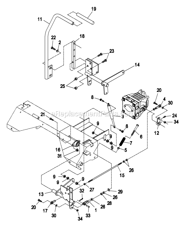Motion Control Levers Diagram and Parts List for LZ25KA604 (320000-369999)(2002) Exmark Lawn Mower