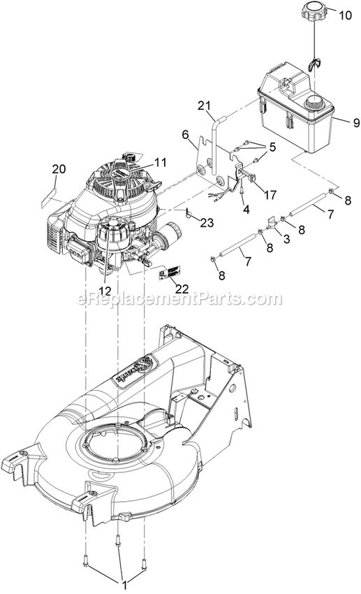 Engine Assembly Diagram and Parts List for ECXKABBC21 (313000000-313999999)(2013) Exmark Lawn Mower