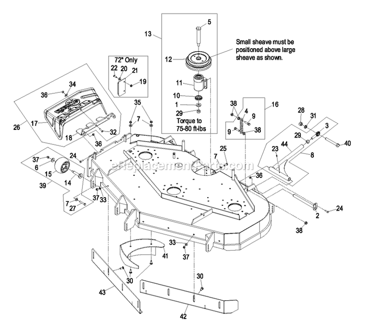 Deck Group (2) Diagram and Parts List for LZ30KC665 (600000-669999)(2006) Exmark Lawn Mower